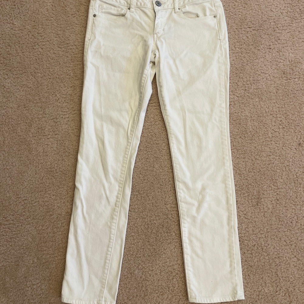 American Eagle White Jeans, Skinny, Stretch, Size 6